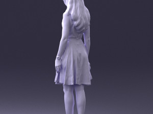 woman in blue dress 0100 Modello 3D