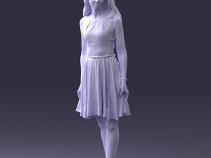 woman in blue dress 0100 Modello 3D