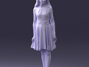 woman in blue dress 0100 Modello 3D
