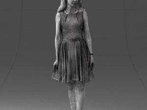 woman in blue dress 0100 Modello 3D