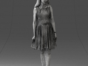 woman in blue dress 0100 Modello 3D