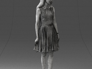 woman in blue dress 0100 Modello 3D