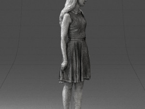 woman in blue dress 0100 Modello 3D