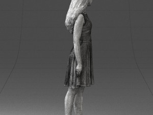 woman in blue dress 0100 Modello 3D