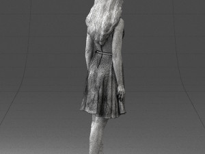 woman in blue dress 0100 Modello 3D