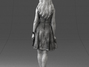 woman in blue dress 0100 Modello 3D