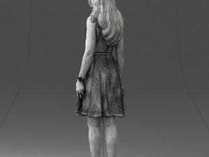 woman in blue dress 0100 Modello 3D