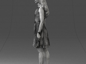 woman in blue dress 0100 Modello 3D