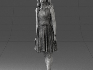 woman in blue dress 0100 Modello 3D