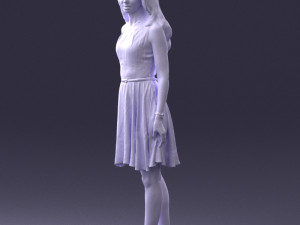 woman in blue dress 0100 3d print ready 3D Print Model