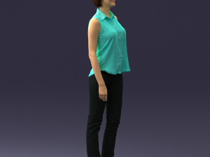 girl in blue blouse 0103 3d print ready Modello di stampa 3D