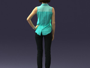 girl in blue blouse 0103 3d print ready Modello di stampa 3D