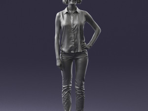 girl in blue blouse 0103 3d print ready Modello di stampa 3D