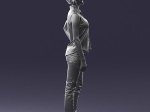 girl in blue blouse 0103 3d print ready Modello di stampa 3D