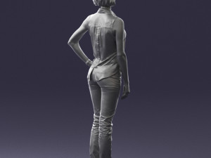girl in blue blouse 0103 3d print ready Modello di stampa 3D