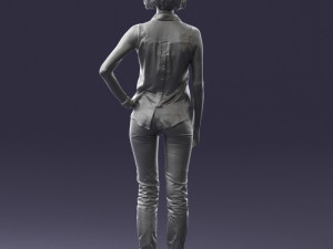 girl in blue blouse 0103 3d print ready Modello di stampa 3D