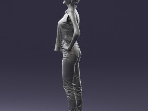 girl in blue blouse 0103 3d print ready Modello di stampa 3D