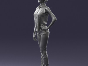girl in blue blouse 0103 3d print ready Modello di stampa 3D