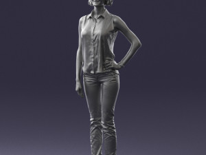 girl in blue blouse 0103 3d print ready Modello di stampa 3D