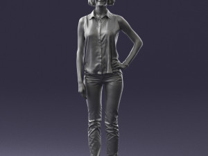 girl in blue blouse 0103 3d print ready Modello di stampa 3D
