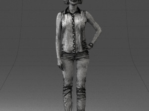 girl in blue blouse 0103 3d print ready Modello di stampa 3D