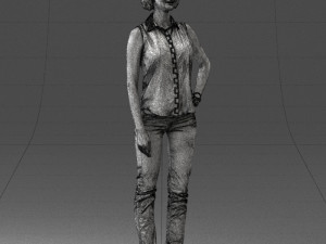 girl in blue blouse 0103 3d print ready Modello di stampa 3D