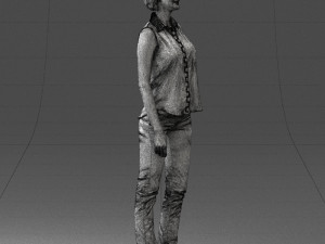 girl in blue blouse 0103 3d print ready Modello di stampa 3D