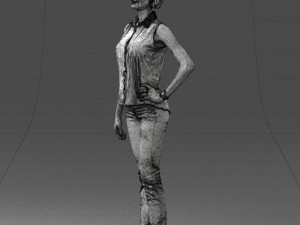 girl in blue blouse 0103 3d print ready Modello di stampa 3D