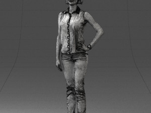 girl in blue blouse 0103 3d print ready Modello di stampa 3D