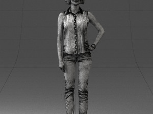 girl in blue blouse 0103 3d print ready Modello di stampa 3D