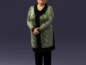 000440 Реалистичная поза стоящей пожилой женщины 3D Модель