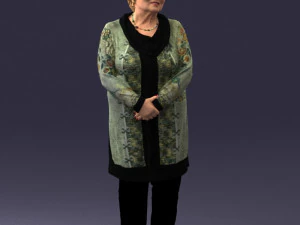000440 Realistic Elderly Woman Standing Pose 3dp 3D Print Model