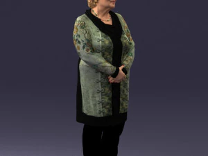 000440 Realistic Elderly Woman Standing Pose 3dp 3D Print Model