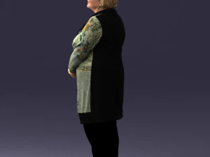 000440 Realistic Elderly Woman Standing Pose 3dp 3D Print Model