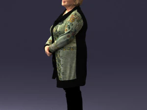 000440 Realistic Elderly Woman Standing Pose 3dp 3D Print Model