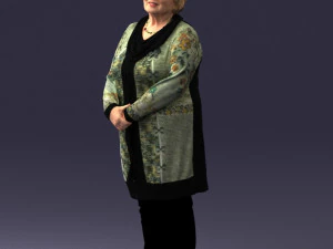000440 Realistic Elderly Woman Standing Pose 3dp 3D Print Model