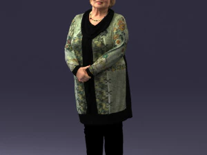 000440 Realistic Elderly Woman Standing Pose 3dp 3D Print Model