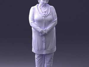 000440 Realistic Elderly Woman Standing Pose 3dp 3D Print Model