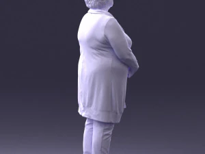 000440 Realistic Elderly Woman Standing Pose 3dp 3D Print Model