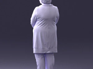 000440 Realistic Elderly Woman Standing Pose 3dp 3D Print Model