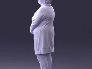000440 Realistic Elderly Woman Standing Pose 3dp 3D Print Model