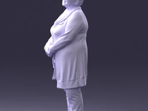 000440 Realistic Elderly Woman Standing Pose 3dp 3D Print Model