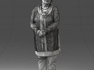 000440 Realistic Elderly Woman Standing Pose 3dp 3D Print Model