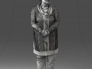 000440 Realistic Elderly Woman Standing Pose 3dp 3D Print Model