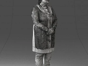 000440 Realistic Elderly Woman Standing Pose 3dp 3D Print Model
