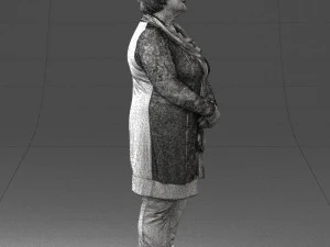 000440 Realistic Elderly Woman Standing Pose 3dp 3D Print Model
