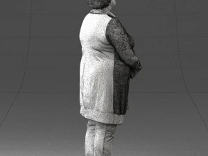000440 Realistic Elderly Woman Standing Pose 3dp 3D Print Model
