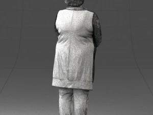 000440 Realistic Elderly Woman Standing Pose 3dp 3D Print Model