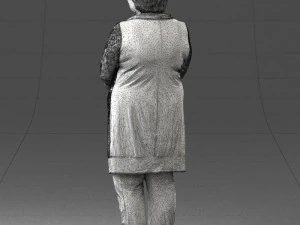 000440 Realistic Elderly Woman Standing Pose 3dp 3D Print Model