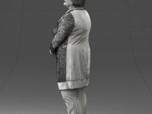 000440 Realistic Elderly Woman Standing Pose 3dp 3D Print Model